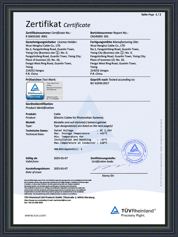 Certificat photovoltaïque - Norme CEI